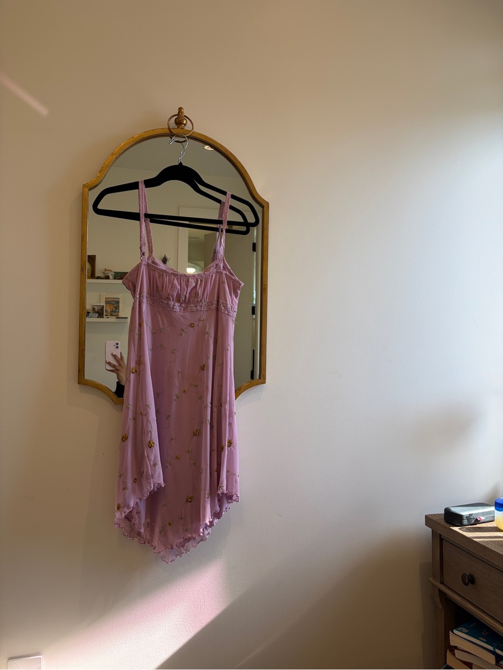Urban Outfitters - Lace-Trim Lavender Floral Slip Dress - Picture 5 of 5